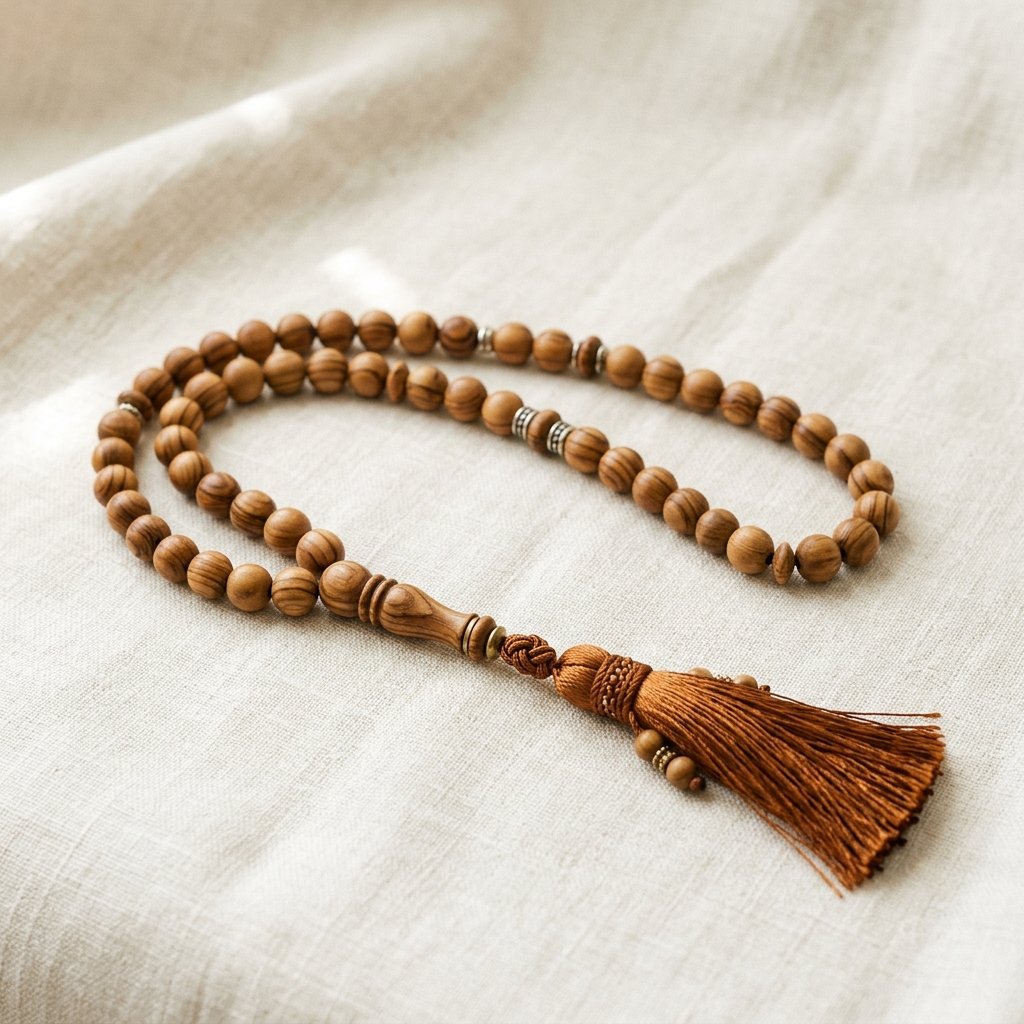 Natural Olive Wood Tasbih (99 Beads)